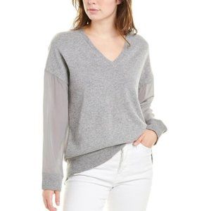 Magaschoni Contrast Cashmere Silk Sweater